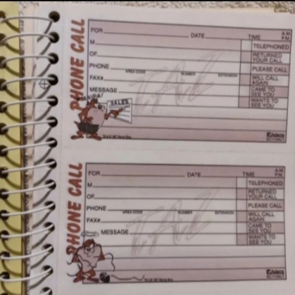 Vintage Looney tunes Tasmanian Devil spiral phone message book - Picture 6 of 10